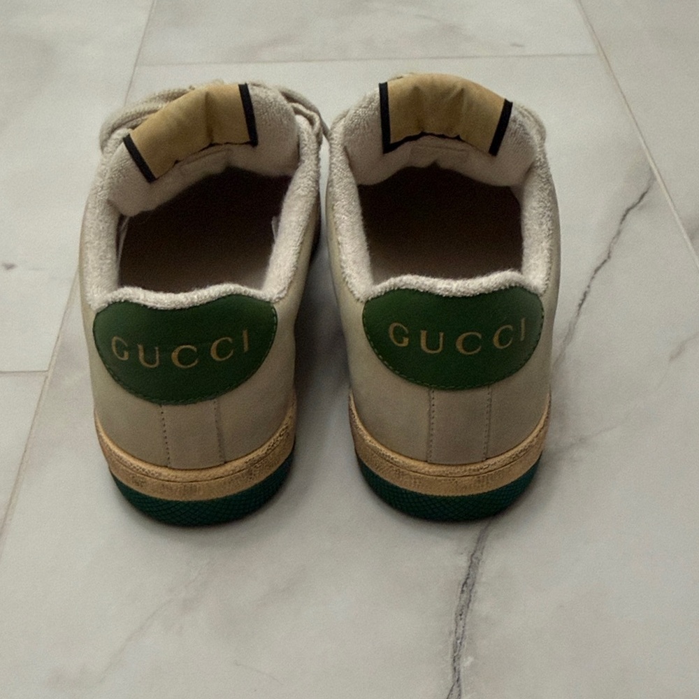 Gucci Men's Beige and Green Casual Sneakers - Picture 5 of 5